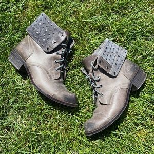 Gianni Bini Studded Ankle Boots, 7.5 Brown & Grey